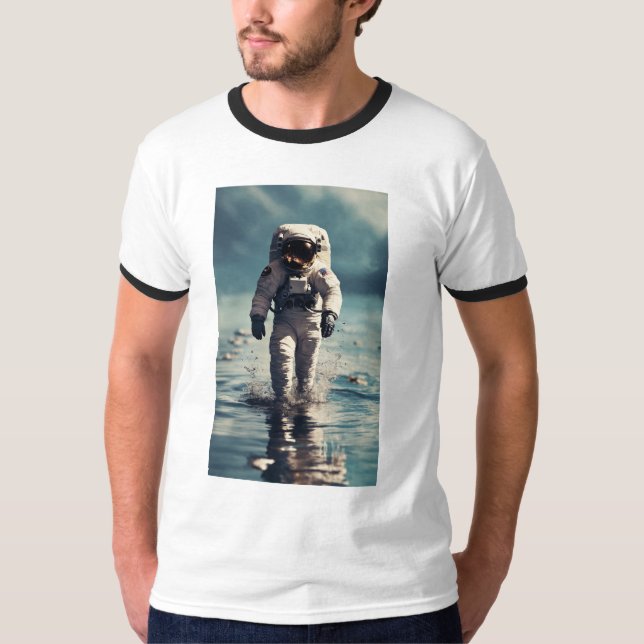 T-shirt "White Astronaut Graphic Tee : Stellar Style and G (Devant)
