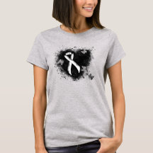 White Awareness Ribbon Grunge Coeur