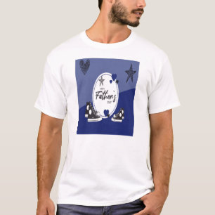 T Shirt White Blue Vater and Kids Shoes T - Shirt