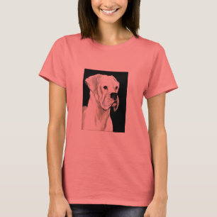 T-shirt "White Boxer" Dog Art Ringer