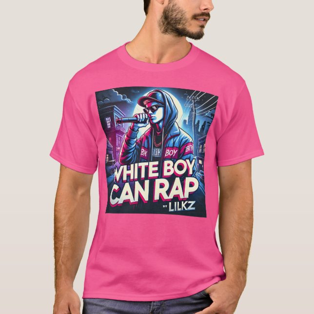 T-shirt White boy can rap KZ funny (Devant)