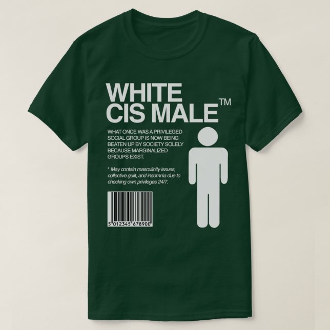 T-shirt White CIS Male LGBTQ LGBT Queer Marxist Liberal 2 (Design devant)