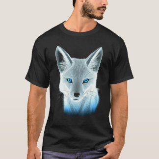 T-shirt White Fox  Blue Eyes Animal Fox