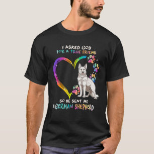 T-shirt White German Shepherd Est Mon Meilleur Ami Tie Dye