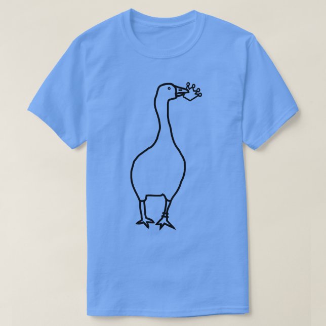 T-shirt White Goose Steals Crown Outline (Design devant)
