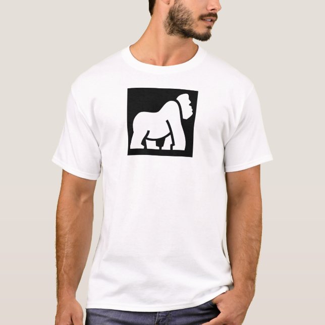 T-shirt White Gorilla Black Carré Festival personnalisable (Devant)