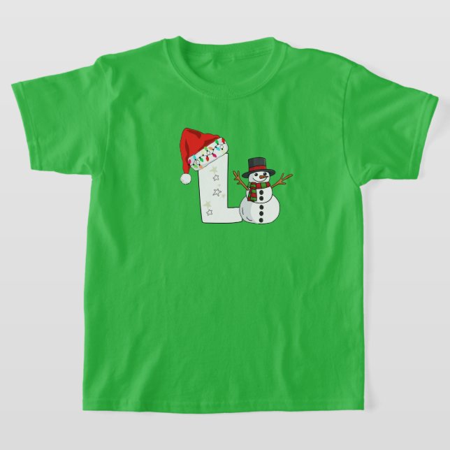 T-shirt White letter L christmas gift  (Poser)