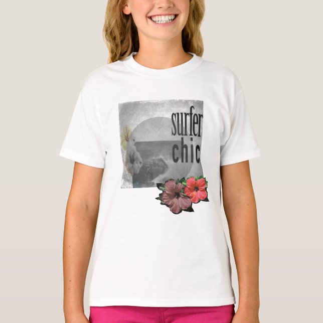 T-shirt White-lilas-île-plage-surf-Tee-for-kids (Devant)