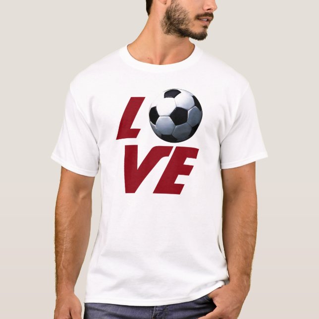 T-shirt White Love Soccer - Football d'Europe latine TShir (Devant)