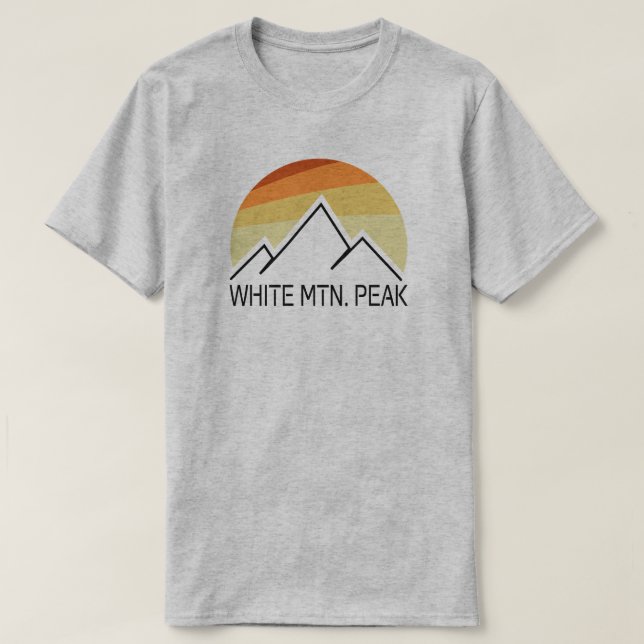 T-shirt White Mountain Peak California Retro (Design devant)