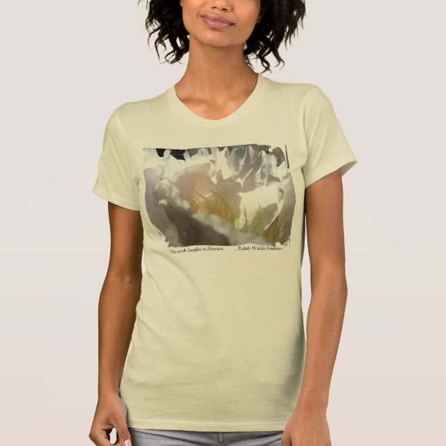 T-shirt White Peony Design (Devant)