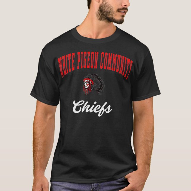 T-shirt White Pigeon High School Chiefs Premium (Devant)