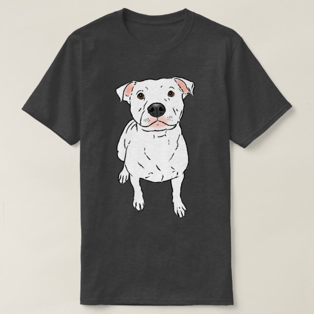 T-shirt White Pit Bull, White Pittie, Pit Bull Lover, Pit  (Design devant)