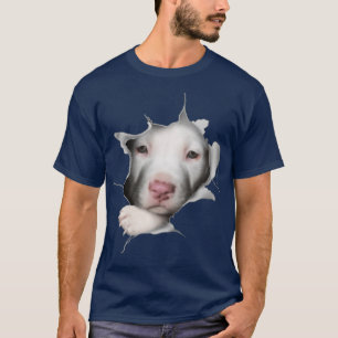 T-shirt White Pitbull Face Inside Funny