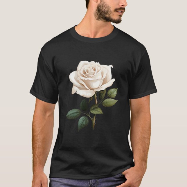 T-shirt White Rose Graphic  (Devant)