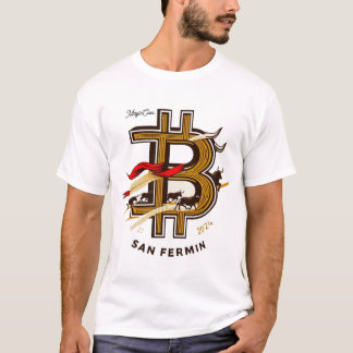 T-shirt White San Fermin and cryptocurrencies t-shirt.