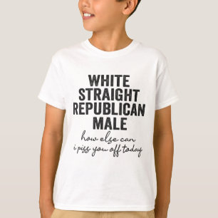 T-shirt White Stright Républicain Homme Drôle République