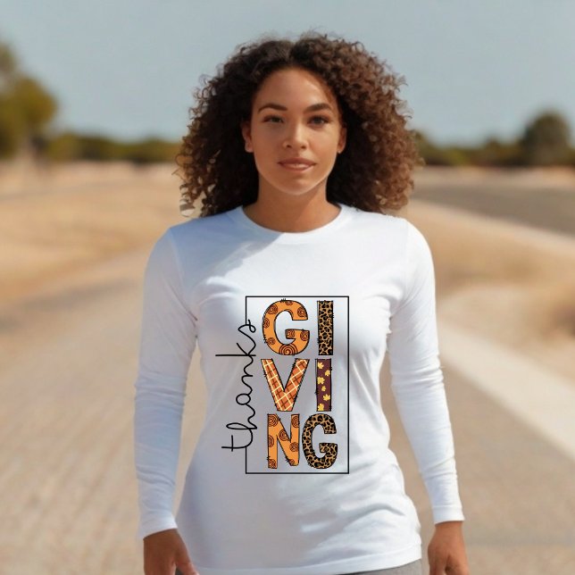 T-shirt White Style Thanksgiving (Créateur téléchargé)