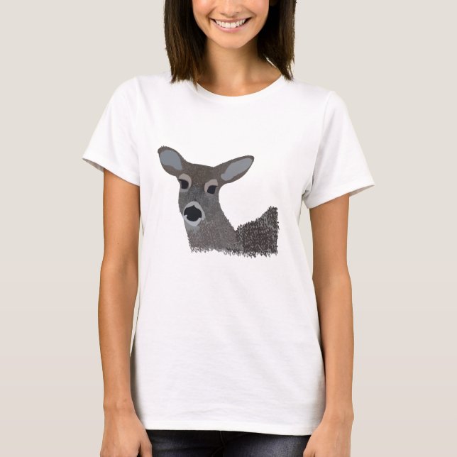 T-shirt White Tail Deer Wildlife Cute (Devant)