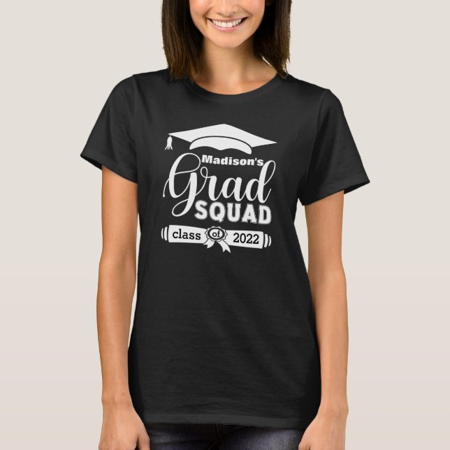 T-shirt White Text Customisé Women Black Grad (Devant)