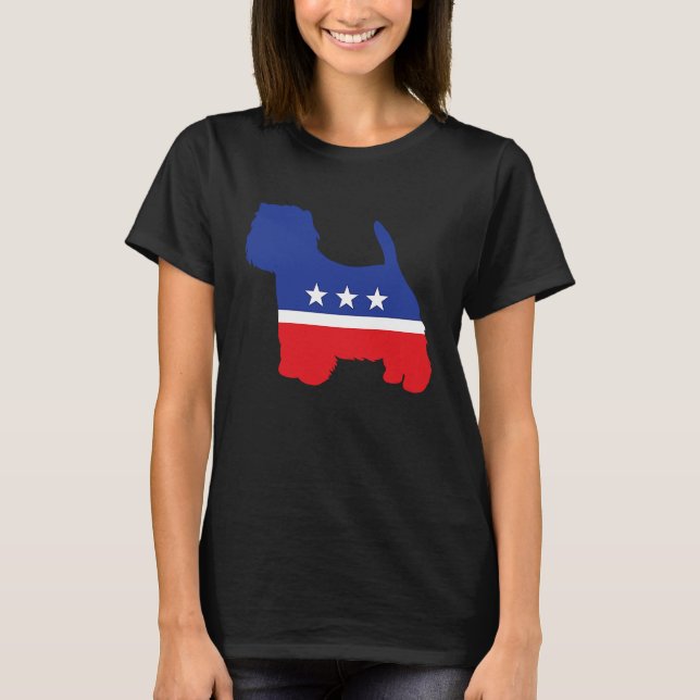 T-shirt White West Highland Terrier Dog  Political Symbol (Devant)