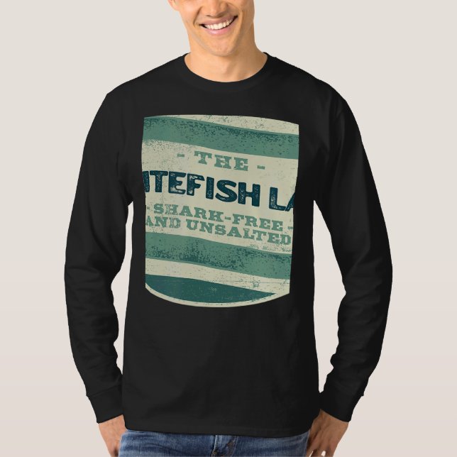 T-shirt Whitefish Lake Shark Free and Unsalted Camping Mon (Devant)