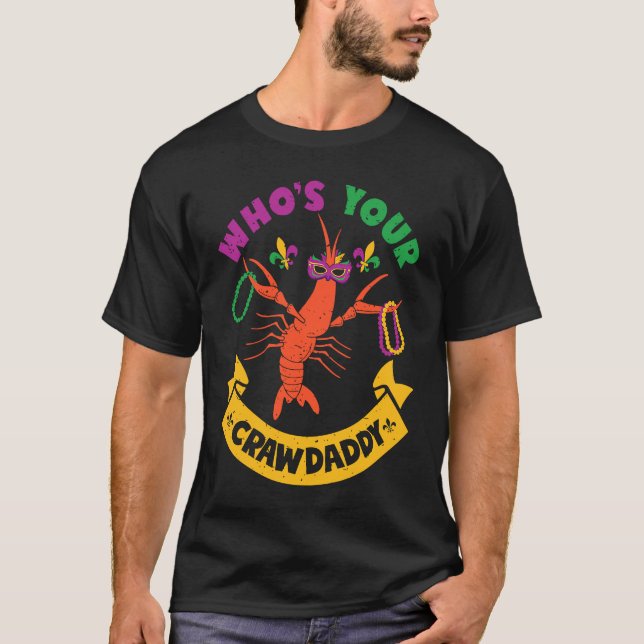 T-shirt Who's Your Crawdaddy Crawfish Jester Beads  Mardi  (Devant)