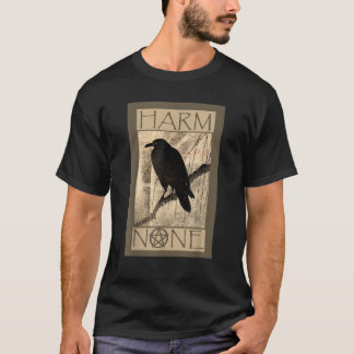 T-shirt Wiccan Ne Nuire  Noir Moderne Unisexe Manches Cour