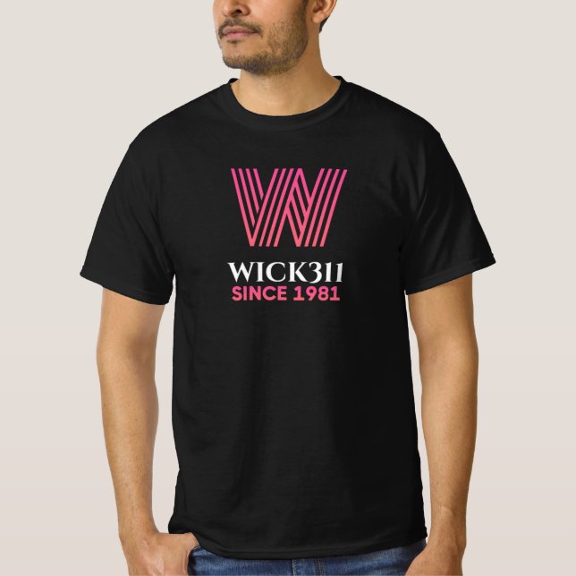 T-shirt Wick311, Rétro en rose (Devant)
