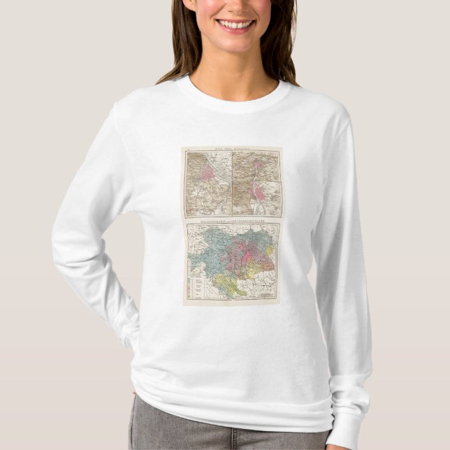 T-shirt Wien, Prag, carte de Budapest (Devant)