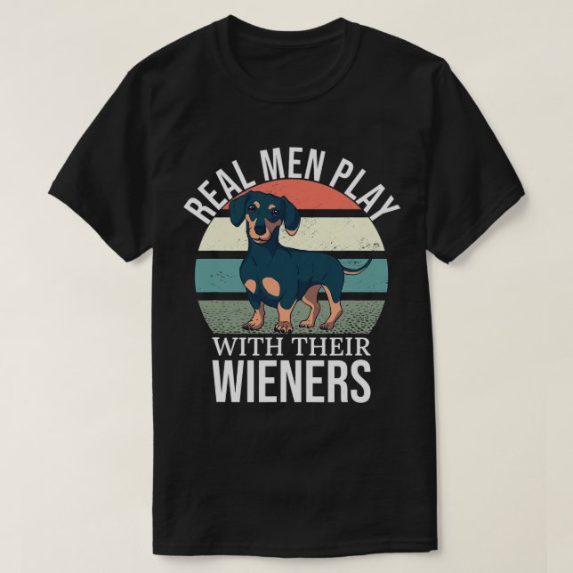 T-shirt Wiener Papa Wiener Lover Les vrais Hommes Jouent A (Design devant)