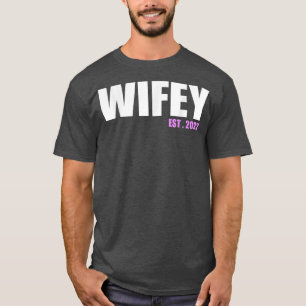 T-shirt Wifey Est 2022 Drôle de mariage juste marié lune d