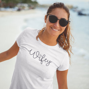 T-shirt Wifey moderne noir Script Diamond