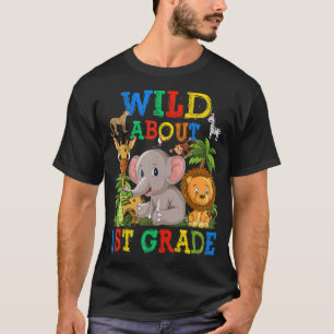 T-shirt Wild À propos de 1ère année Safari Animaux Jungle 