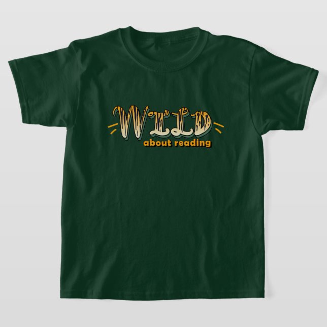 T-shirt Wild About Reading-Orange Tiger Stripes Typographi (Poser)