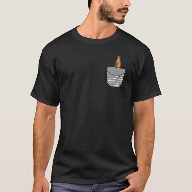 T-shirt Wild Animal Otter In Pocket Premium (Devant)