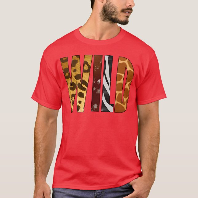 T-shirt Wild Animal Pattern Giraffeiger Leopard Animal P g (Devant)