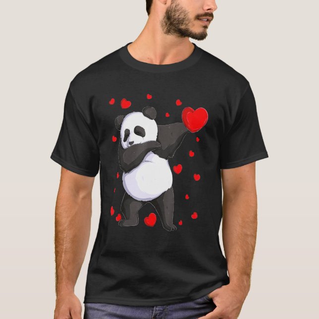 T-shirt Wild Dab Animals Dabbing Panda Bear St Valentine's (Devant)