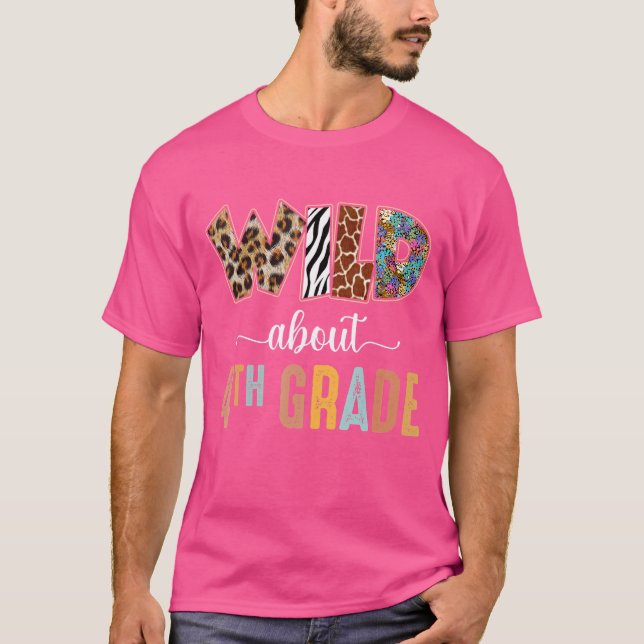 T-shirt Wild environ 4e année Safari Retour à l'école (Devant)