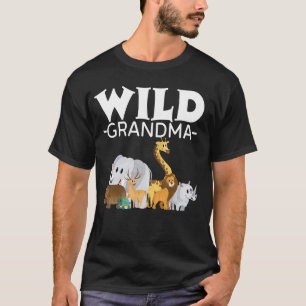 T-shirt Wild Grand-mère Zoo Born Wild Birthday Safari Jung