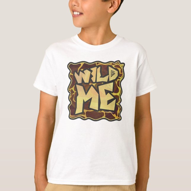 T-shirt Wild Me Giraffe Imprimer Enfants Lumière (Devant)