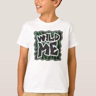 T-shirt Wild Me vert et noir zèbre modèle