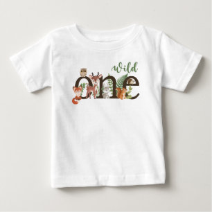 T-shirt Wild One 1st Birthday Woodland Animals