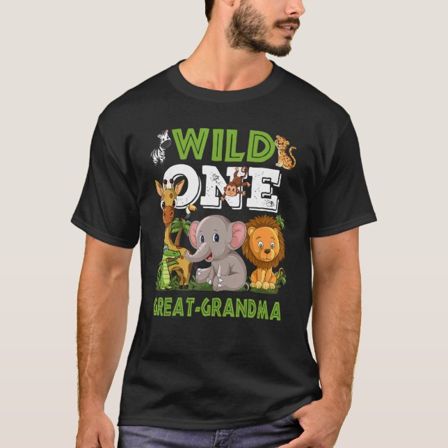 T-shirt Wild One Grand Zoo de grand-mère Anniversaire Safa (Devant)