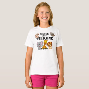 T-shirt Wild One Jungle Safari 1ère Soeur d'anniversaire