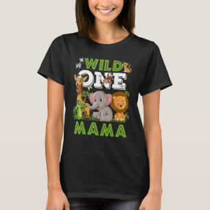 T-shirt Wild One Mama Zoo Anniversaire Safari Jungle Anima