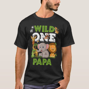 T-shirt Wild One Papa Zoo Anniversaire Safari Jungle Anima