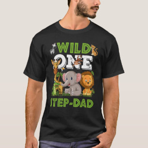 T-shirt Wild One Step Papa Zoo Anniversaire Safari Jungle