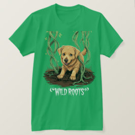 T-shirt Wild Roots – Spooky Golden Retriever Garden Design