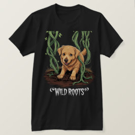T-shirt Wild Roots – Spooky Golden Retriever Garden Design